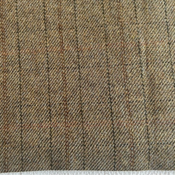 Vintage 70s Wool A-Line Skirt: Tan Brown Menswear Check, Size Medium - Picture 6 of 16